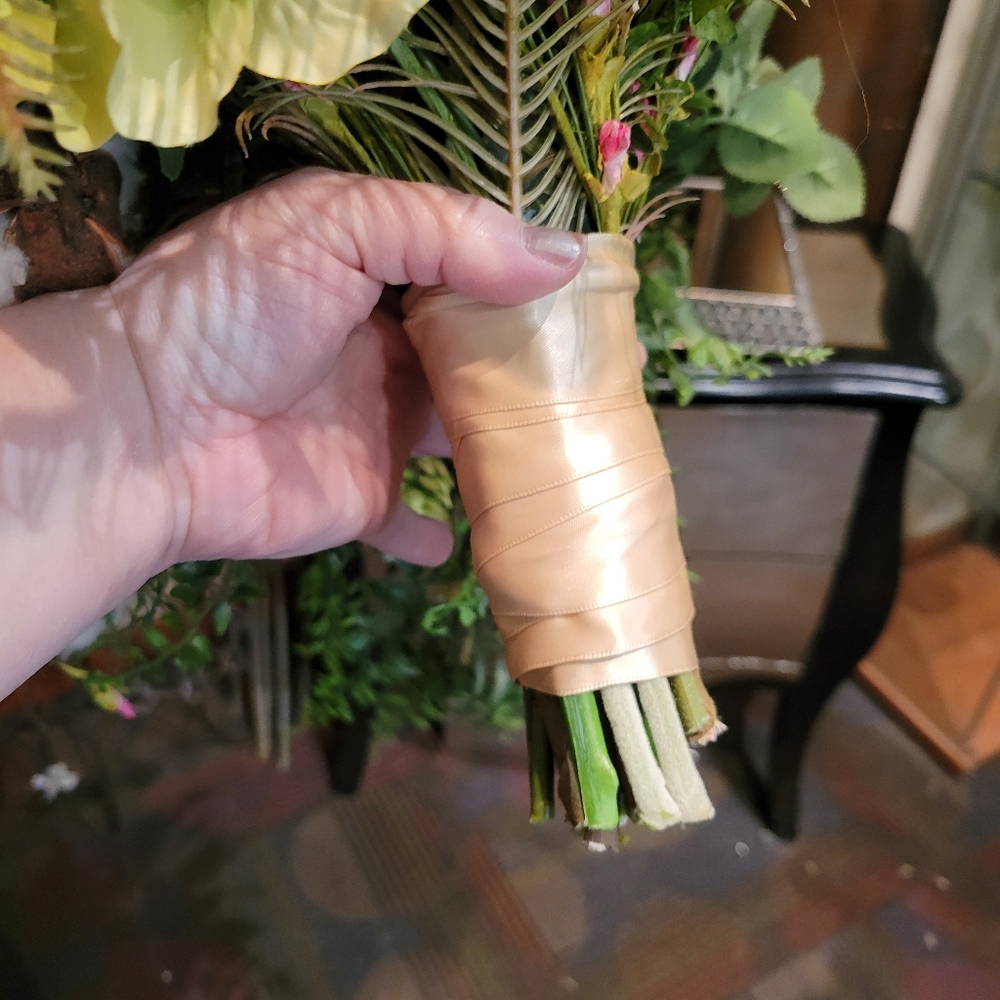 Faux Flower Bridal Bouquet Cascading Loose Organic Boho Style - Picture 10 of 10